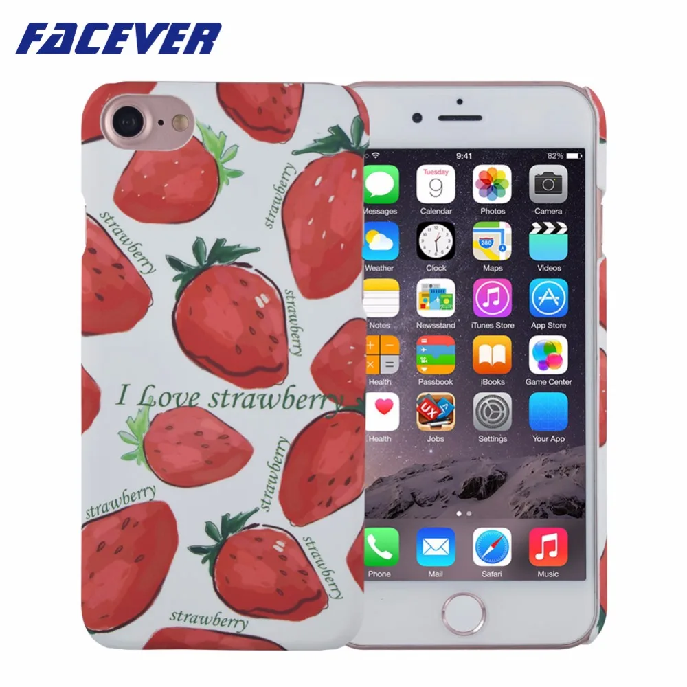 

Hot Sale Fruit Strawberry Phone Case For iPhone 5 5S SE 6 6S 7 7 Plus Fashion Cute Printed Hard Plastic Matte Cover Fundas Coque
