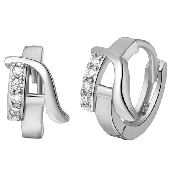 Серьги с буквами A B C D E F G H I, розовые серьги с буквами N/PPlated для женщин, кольцо с мозическим кристаллом - Окраска металла: R585