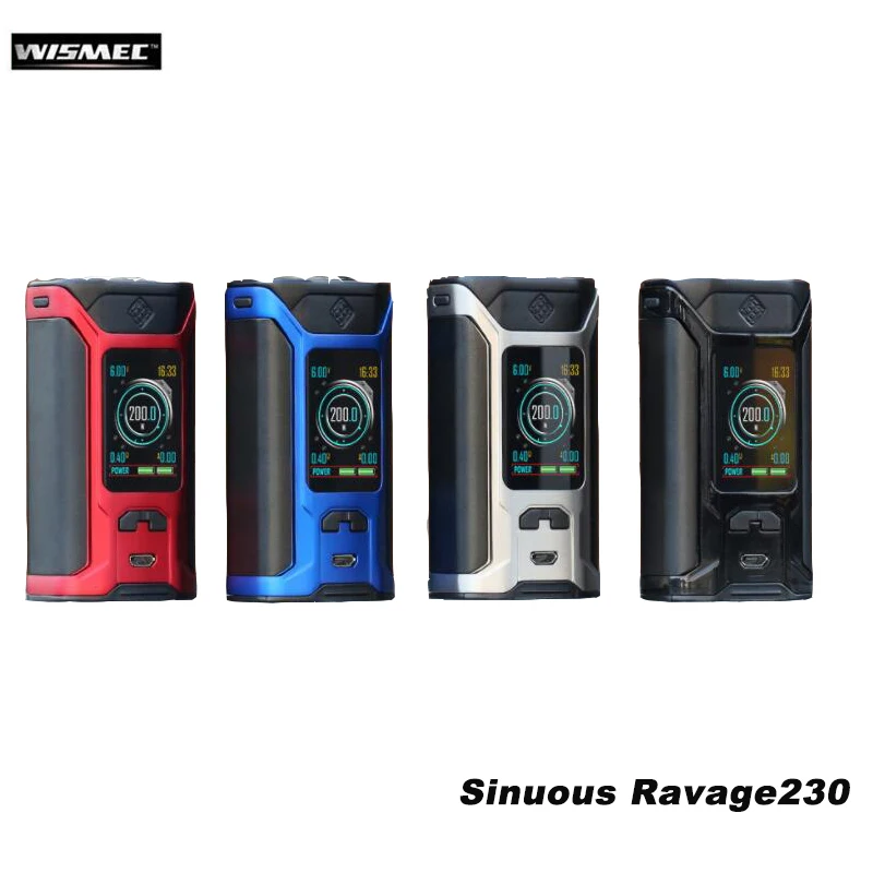 Оригинальный wismec извилистые Ravage230 электронная сигарета 200 Вт опустошать 230