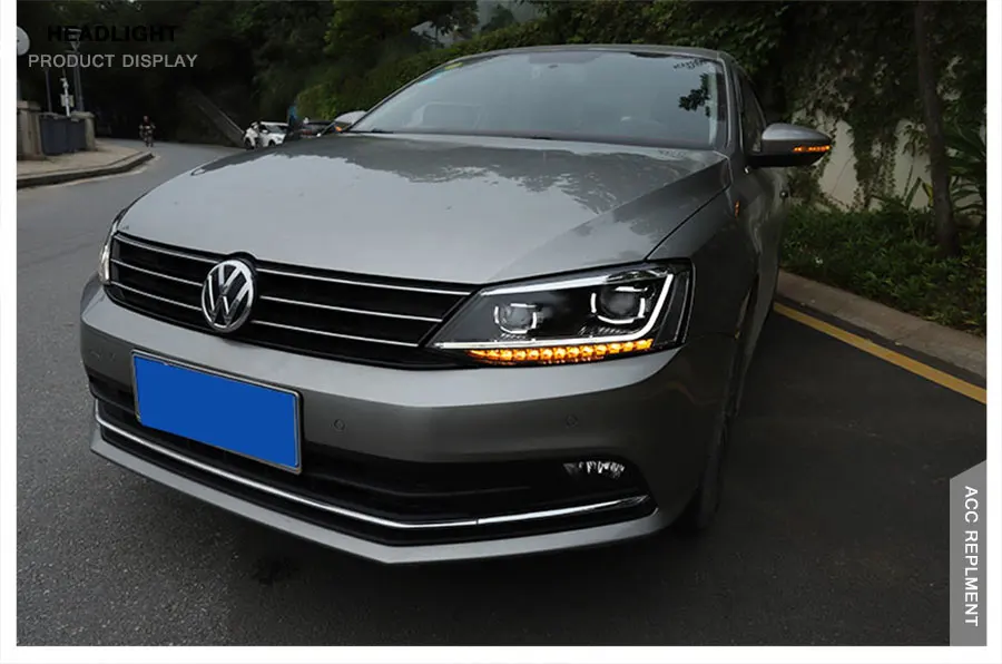 2 шт. светодиодный фары для Volkswagen Jetta 2011- светодиодный Автомобильные фары ангельские глазки комплект ксеноновых фар, Высокопрочная конструкция протовотуманная подсветка Габаритные огни