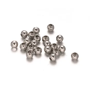 

200pcs 4mm 5mm 6mm Round 304 Stainless Steel Bead Spacers for Jewelry making DIY Bracelet Necklace Hole: 1~2mm