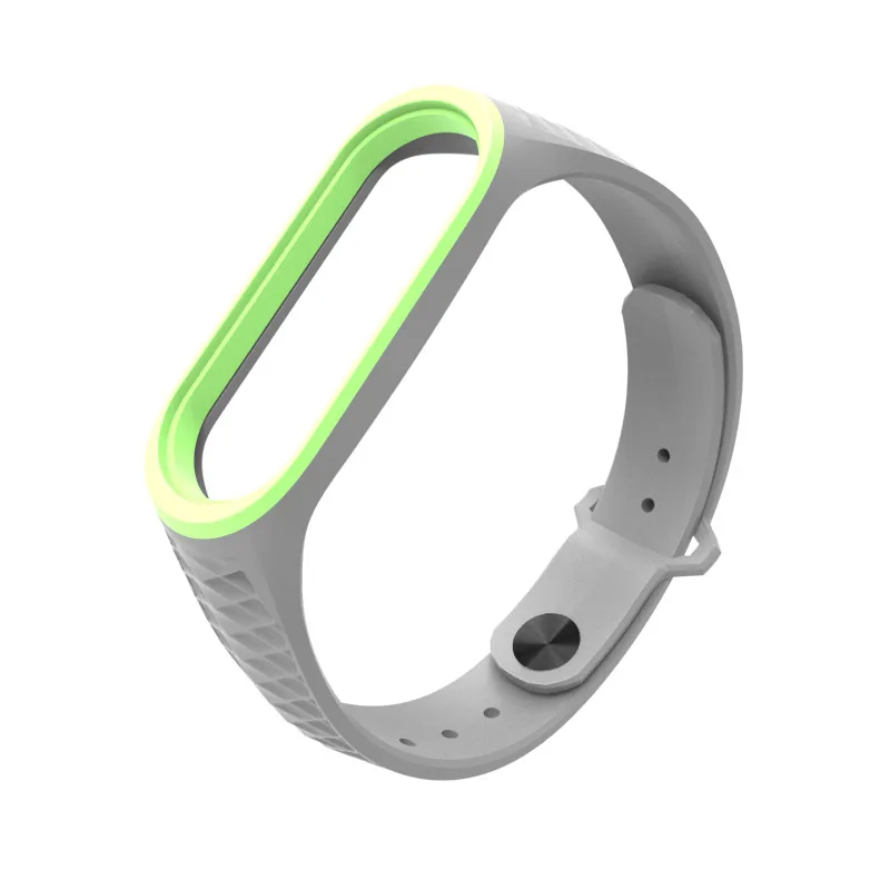 Mi jobs силиконовый mi Band 3 ремешок спортивный Аврора ремешок для Xiaomi mi band3 ремешок умные наручные часы mi band 3 Ремешок Браслет - Цвет: gray and green