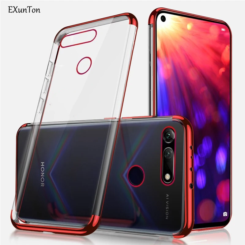 EXUNTON для huawei Honor V20 P Smart 2019 покрытие Мягкий противоударный ультра тонкий бампер