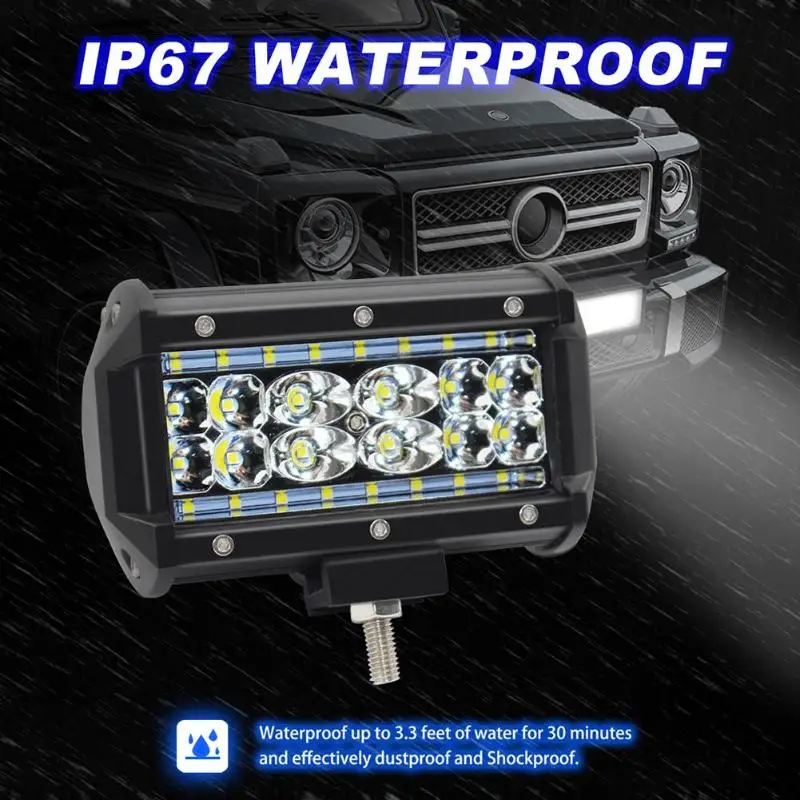 

VODOOL Universal 5"/7" 3 Row LED 84W Off Road Work Light Bar Waterproof Auto Truck Boat Motorcycle Spot Driving Lamp Roof Light