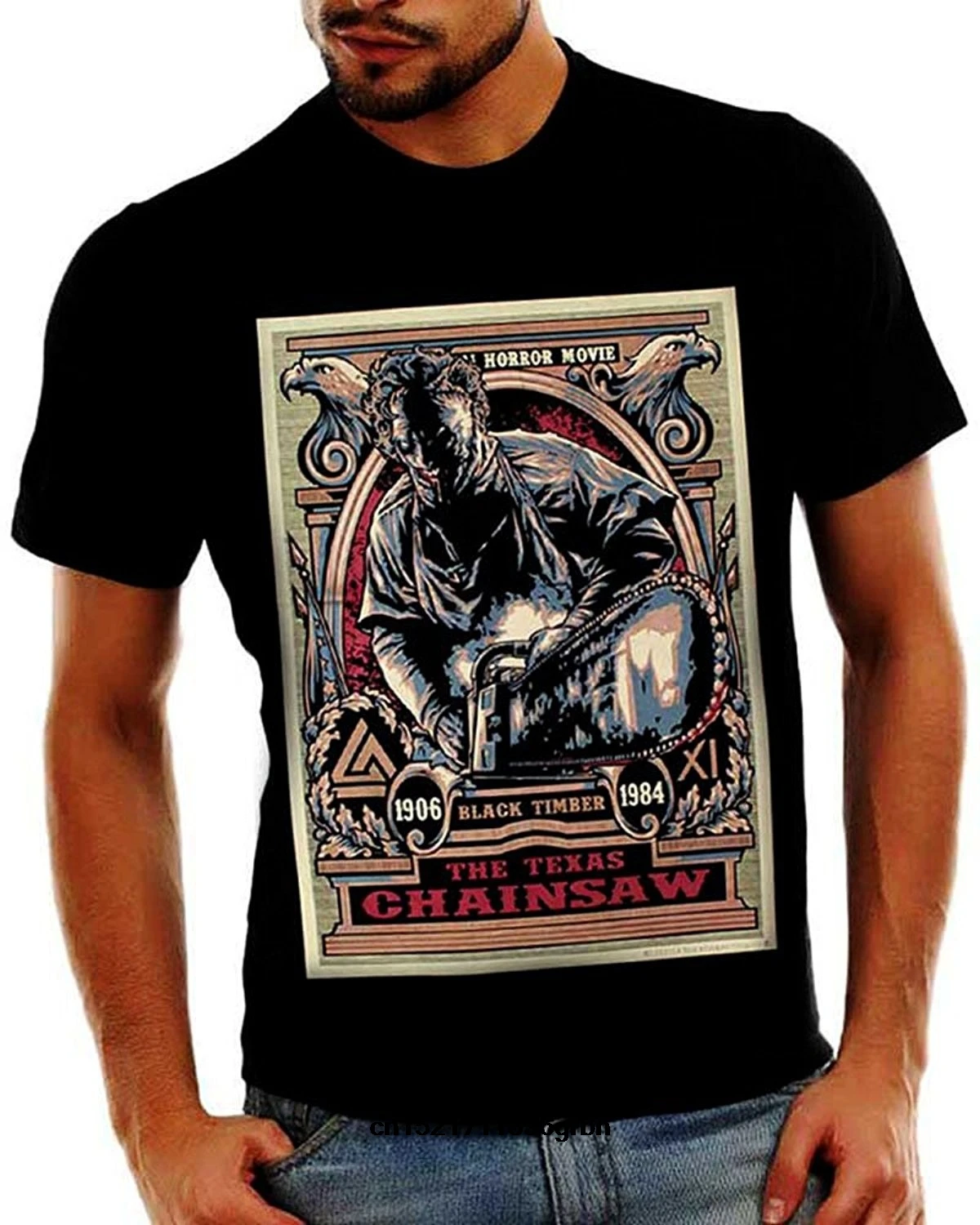 Men T shirt The Texas Chainsaw Massacre Slasher Film HORROR MOVIE Funny