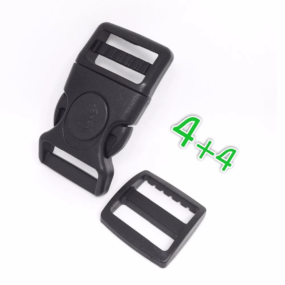 

4pcs Plastic Side Release Buckles Pet collar accessories Security lock Backpack Straps Webbing Adjustment Clips for 15 20 25mm