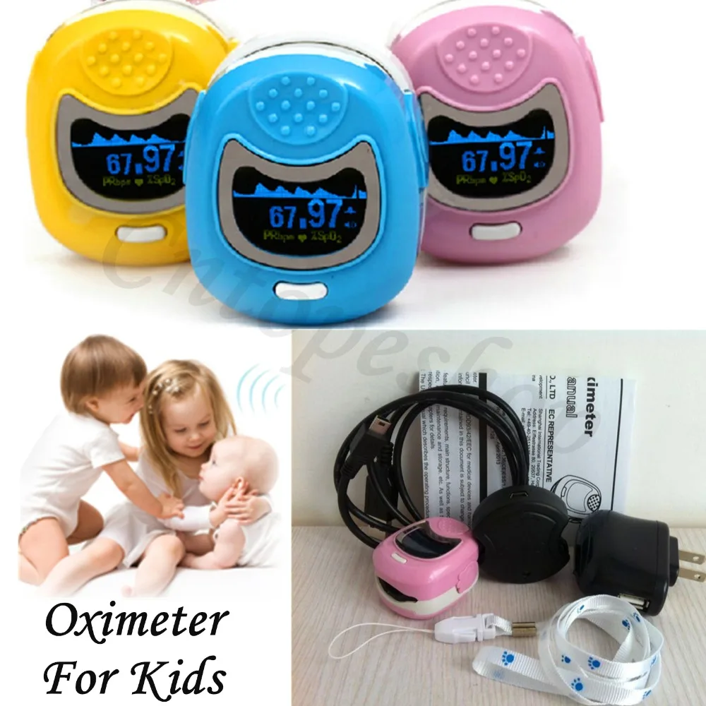 

With Rechargeable Battery FDA CE Approved O LED Pediatric Pulse oximeter for Child Kids SPO2 Blood Oxygen Monitor