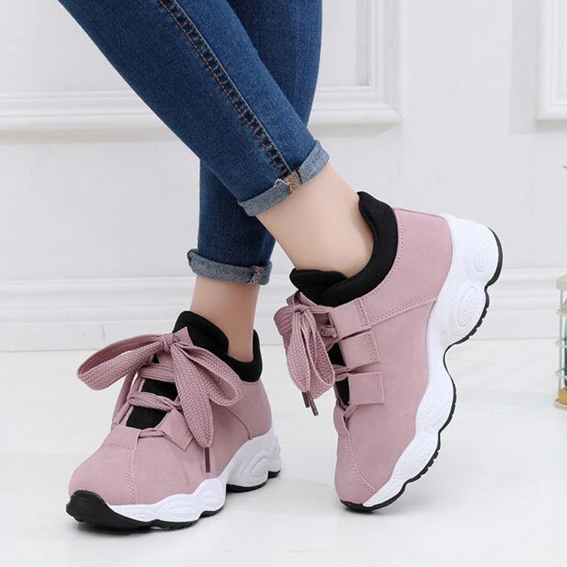 

Women White Sneakers autumn Running Shoes For Woman Outdoor Sports Leather Walking Shoes Lace Up Breathable Mesh For Comfortable