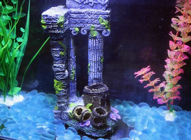 1 stücke 24cm Römischen Spalte Rom Säule Aquarium Dekoration Aquarium  Landschaftsbau Hause Büro Ornament Harz Alte Rom Bleibt - AliExpress