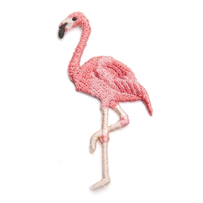 

AHYonniex Brand Cheap Small Flamingo Embroidery Pink Bird Patches Iron on Patch for Clothing
