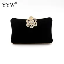Велюровый клатч Европейский стиль со стразами кошелек через плечо сумки для женщин модные цветочные пряжки элегантные вечерние клатчи