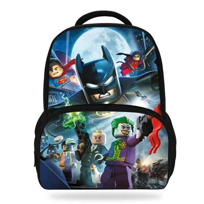 14 дюймов крутой рюкзак с мультяшным принтом для детей школьные ниндзя для подростков с принтом «Бэтмен рюкзак для детей Для мальчиков и девочек, мягкая сумка