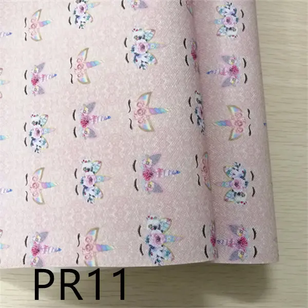 

Free shipping 1pcs/7.6*12inch cartoon print leather viny fabric PR11