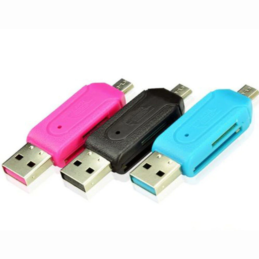 2в1 Micro USB OTG кард-ридер Универсальный USB TF/SD кард-ридер телефон удлинительные Разъемы адаптер карты Micro SD для Android PC