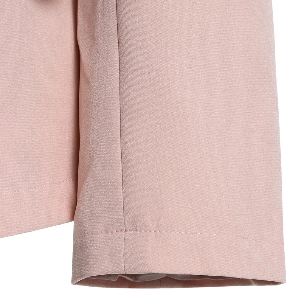 Manicotto A Blazer Kenancy Donne Pink Pizzo Pieno Up Rosa Equipaggiata Nastro Due Pulsanti Delle Di wqpnfpZUW