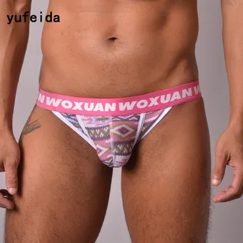 

YUFEIDA Underwear Briefs Men's Cotton Soft Underpants Shorts Bulge Pouch Sexy Floral Print Homme Sexy Jockstrap Men's Brief