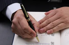 Luxury Pen with Gold Silver Clip High Quality Business Contact Stainless Metal Ballpoint Pens for
