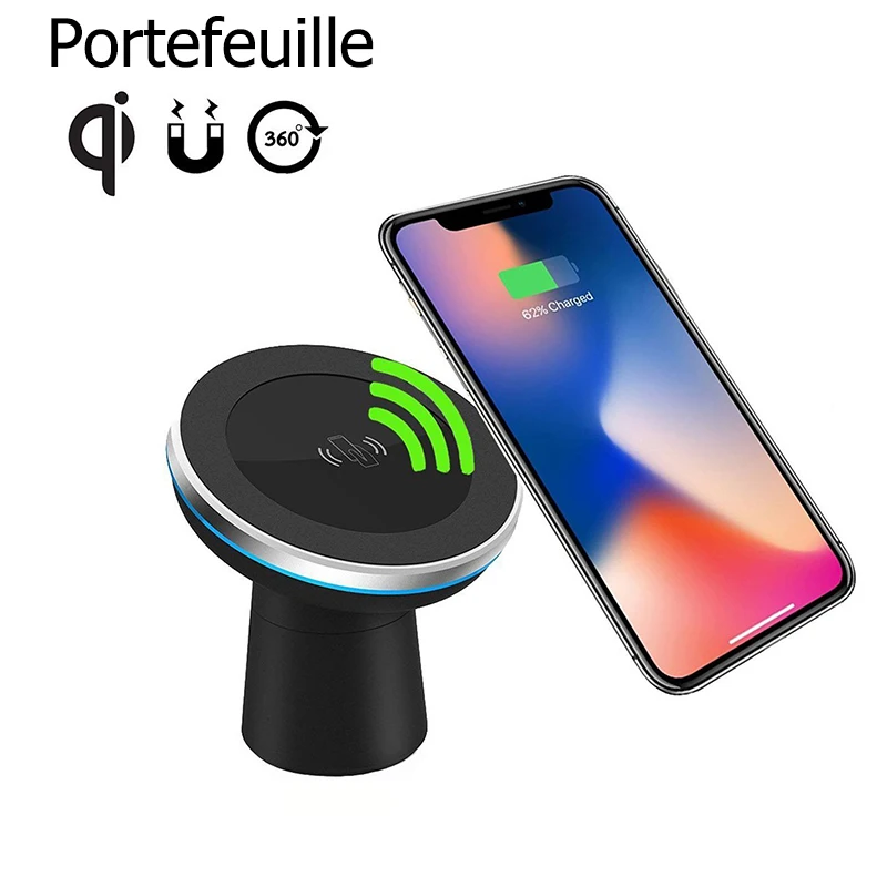 Portefeuille магнитное беспроводное автомобильное зарядное устройство для Samsung Galaxy S8
