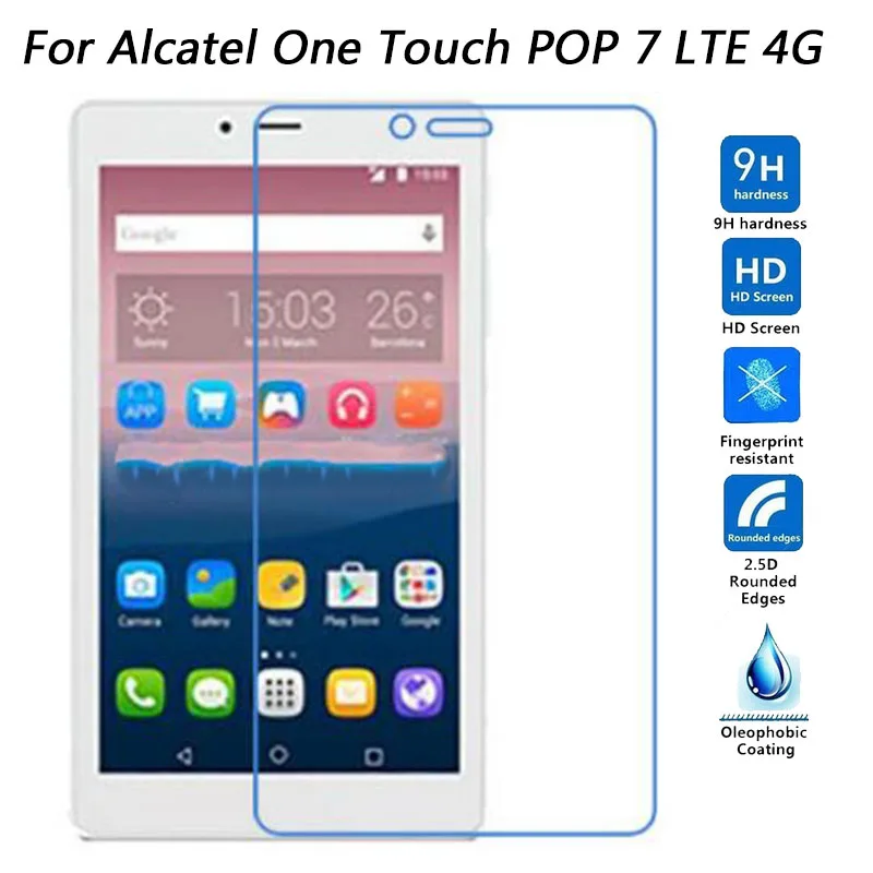 Взрывозащищенное Закаленное Стекло 9H для защиты экрана планшета Alcatel One Touch POP 7 LTE /