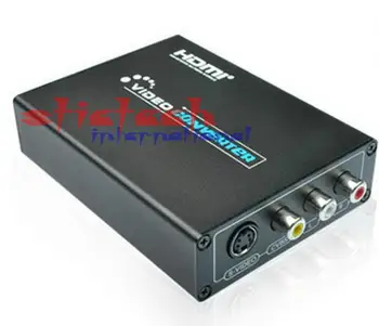 

by dhl or ems 20 sets 1080P HDMI to AV (CVBS)/ S-video s Video Converter Adapter Switch Switcher Box Support PAL / NTSC