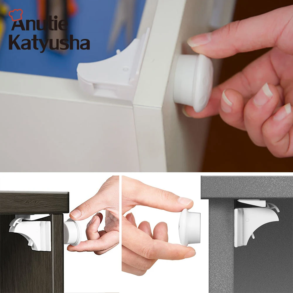 

Baby Safety Magnetic Lock Child Lock Children Protection Security Cupboard Cabinet Locks Kids Drawer Locker 4/8Pcs Lock+1/2Keys