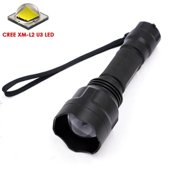 

Manta Ray C8s LED Flashlight ZOOM 10w CREE XM-L2 U3 Waterproof Lanterna LED 5Modes Zoomable Flashlight Linterna led Torch(18650)