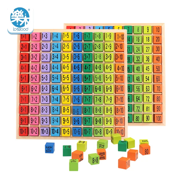 Baby wooden Toys 99 Multiplication Table Math Toy 10*10