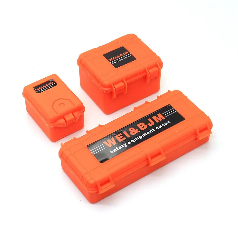 3 шт. Rc 1:10 аксессуары для декора пластиковая коробка оружия для Axial Scx10 Tamiya Cc01 Traxxas Trx-4 D90 D110 90046Rc автомобиль грузовик винтовой ящик - Цвет: Orange