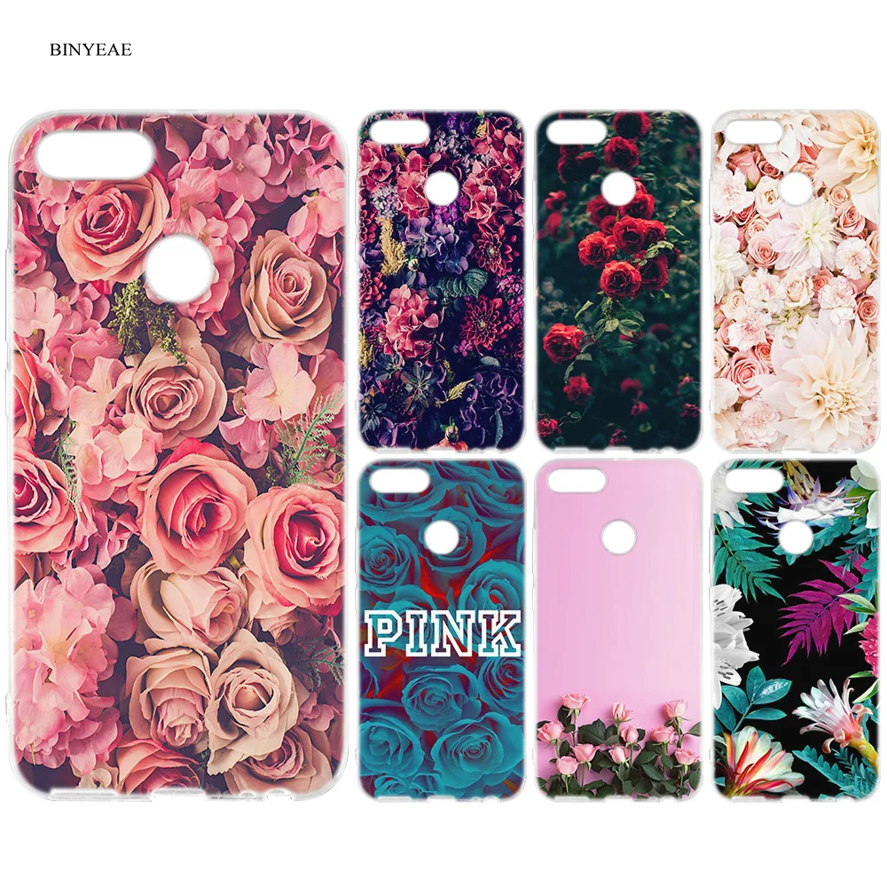 

BINYEAE Flowers Floral Rose Silicone Case Cover for Xiaomi A1 A2 8 SE Redmi Note 4X 5 6 5A 6A S2 Pro