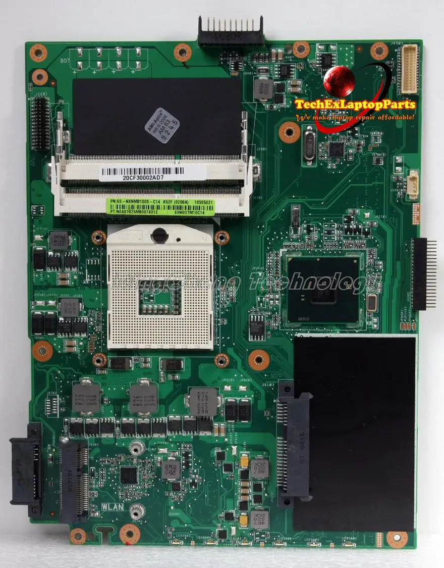 45 days Warranty laptop Motherboard for Asus K52F with integrated
