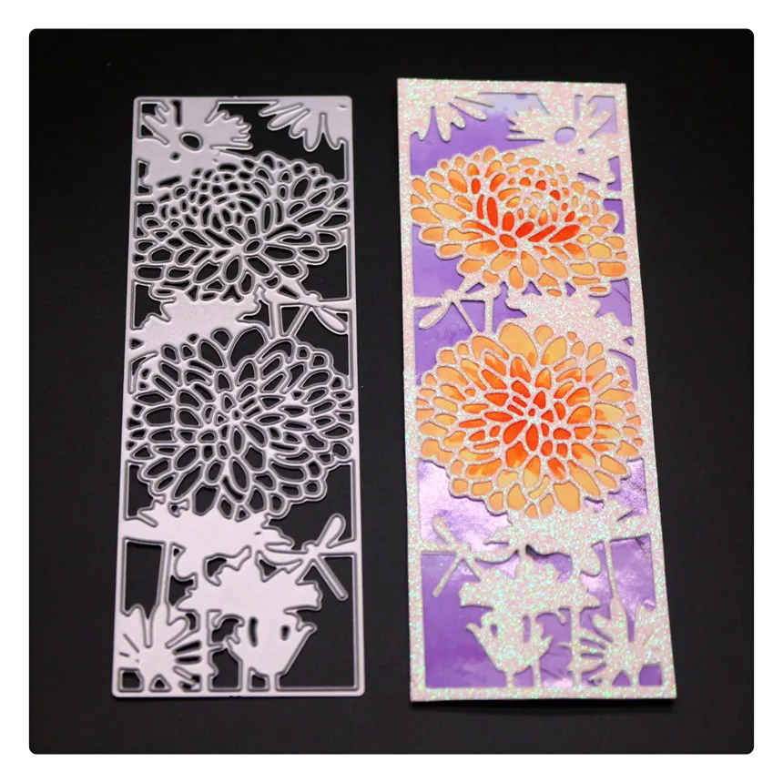 

YINISE Flower Background Cut Metal Cutting Dies For Scrapbooking Stencils DIY Album Cards Decoration Embossing Folder Die Cuts
