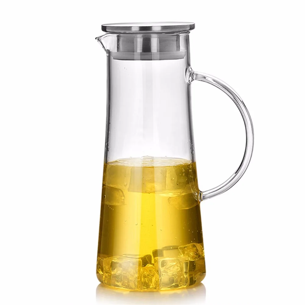 Image Homestia Beverage Pitcher Coffee Pot Water Jug 51 Ounce Top grade glass pitcher Clear Heatproof Glass Water Bottle