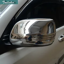 Tonlinker 2 pcs DIY Car styling ABS Chrome reversing mirror light strip cover case Stickers for Toyota Prado 2010-15 accessories