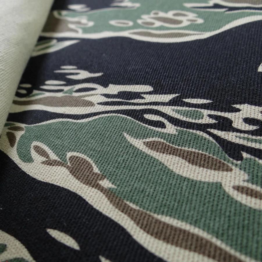  1.5M Width Tiger Stripe Camouflage Cloth Cotton Twill Camo Cloth for Military Handkerchief Weapon D