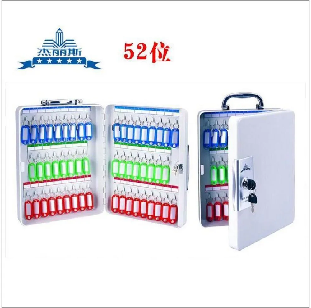 Key Cabinet Lockable Metal Box With 52 Tags Wall Mounted Security Key Storage For Property Management Company Home Office