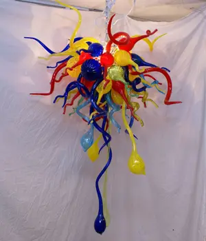 

Art Deco Glass Lighting Multicolor Blown Glass Villa Decor Chandelier Light