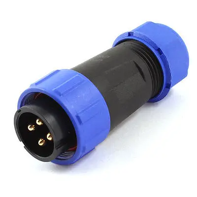 

AC 500V 30A 4P Pins Male Plug Waterproof IP68 Cable Gland Aviation Connector