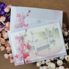 10 шт./лот 12,5X17,5 см B6 китайский Стиль Винтаж Цветок персика пергамент Бумага Конверты подарок корабля конверты