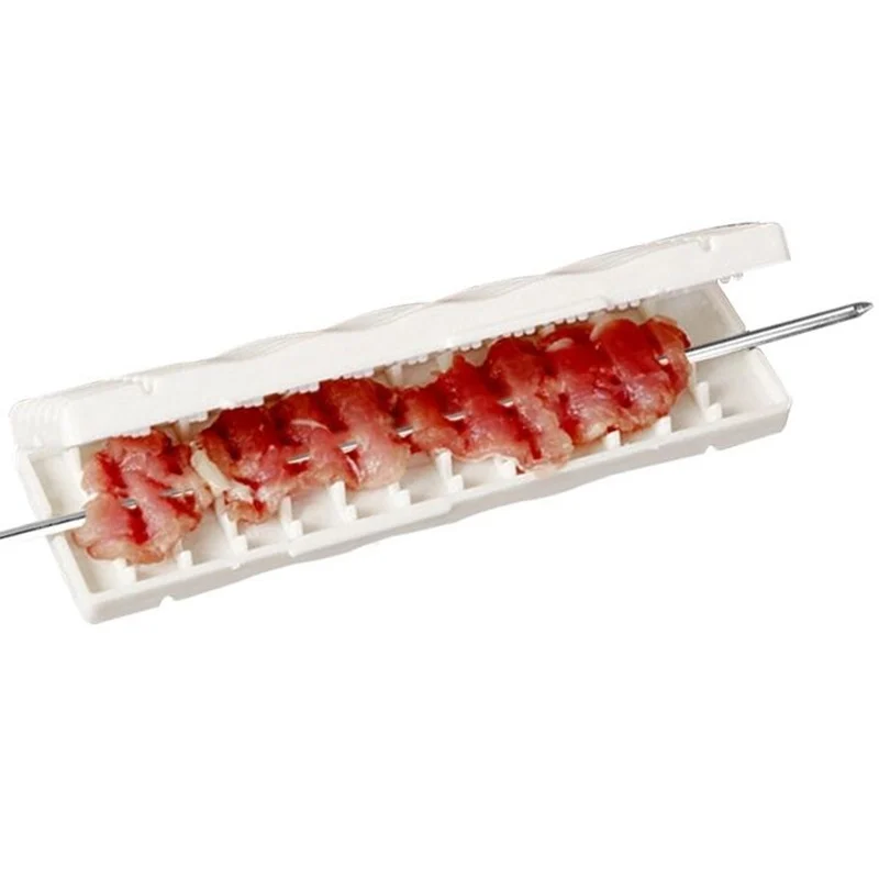 Hot sale Meat Skewer Machine white ABS Plastic BBQ Tools for Beef Pork