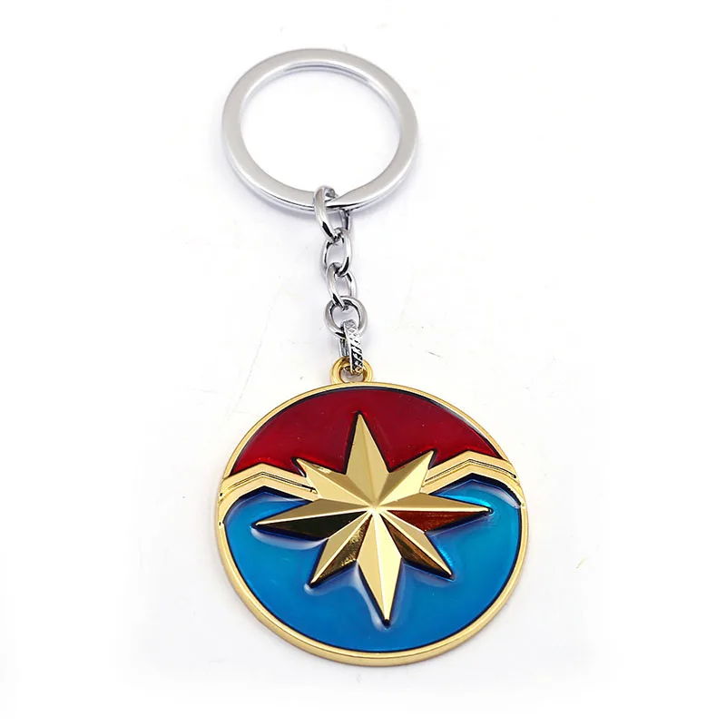 

12pc New captain marvel Shield keychain Keychain The Avengers 4 marvel Superhero Carol Danvers keyring men women fashion jewelry