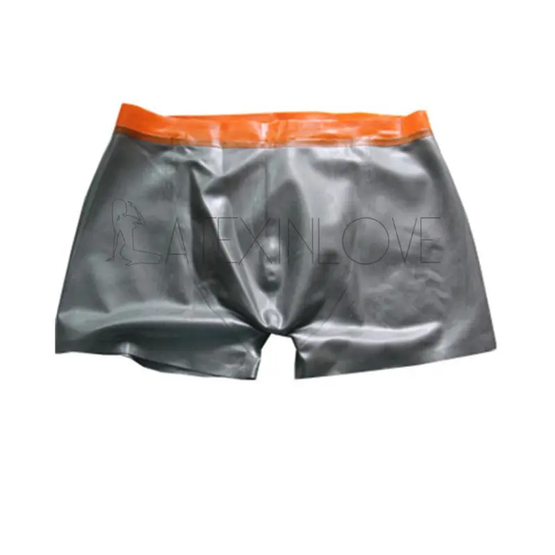 Sexy-Mens-Silver-Latex-Shorts-Exotic-Rubber-Underwear-Custom-Tailor -1