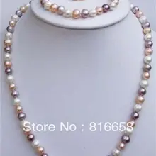 Соленой воды 8-9 мм Жемчужное ожерелье 1" Серьги Браслет