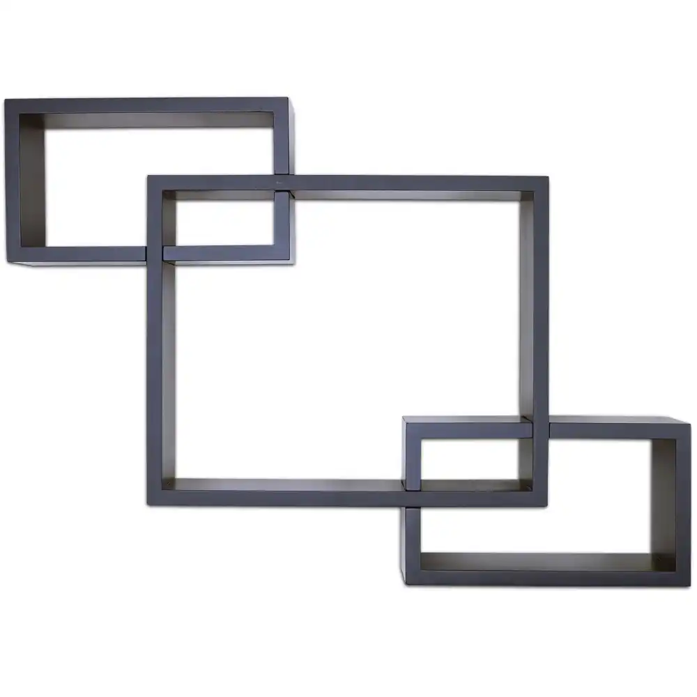 3 Cubos Cajas De Interseccion Estante De Pared Hogar Deco Almacenamiento De Pared Estantes De Montaje Negro Aliexpress