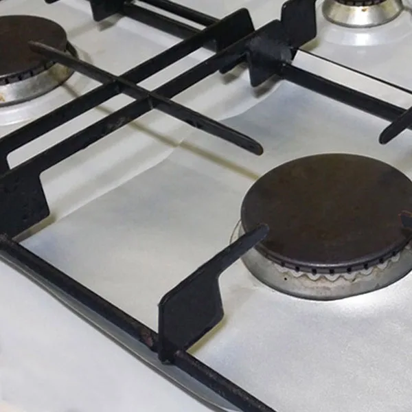 4Pcs Reusable Silver Gas Range Protector Liner Non Stick Gas Hob Stovetop Cooker 4Pcs Reusable Silver Gas Range Protector Liner Non Stick Gas Hob Stovetop Cooker