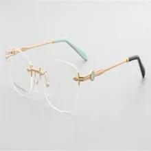 Бренд MONGOTEN, Ретро стиль, женская мода, сплав, без оправы, прогрессивная, мультифокальная оправа для линз, золото, прозрачный, близкий к Дальнему, очки для чтения