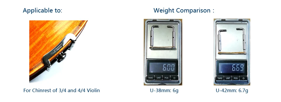 STRADPET титановые u-образные зажимы для отдыха с шагом 38 мм, усовершенствованная версия, скрипичные принадлежности