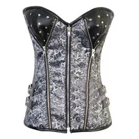 Ssteampunk corset corsetti e bustier gothic corset latex waist trainer corpetes e espartilhos para festa corpete espartilho