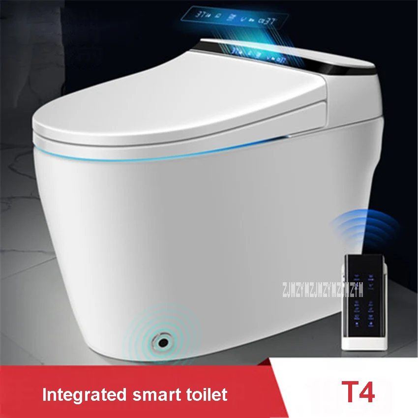 

S4 Smart Toilet Manual Flip Integrated Toilet Household Bathroom LCD Display Foot Touch Flushing Intelligent Toilet 220V 1200W