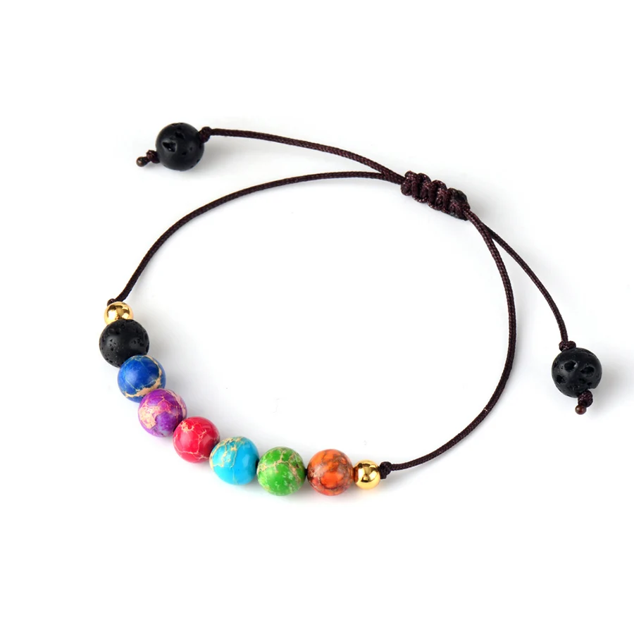 Energy Chakra Bracelet Jewelry Multi Color Natural Stone Beads Simple Bracelet Handmade Yoga Bracelets Gifts - Image 3