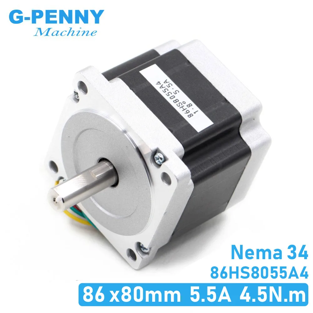 Шаговый двигатель с ЧПУ NEMA 34 86x80 мм 4 5 нм А D = 14 шаговый Nema34 L 80 640 унций/дюйм для